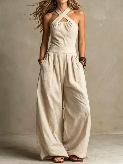 Isabella | Flowing Halter Jumpsuit