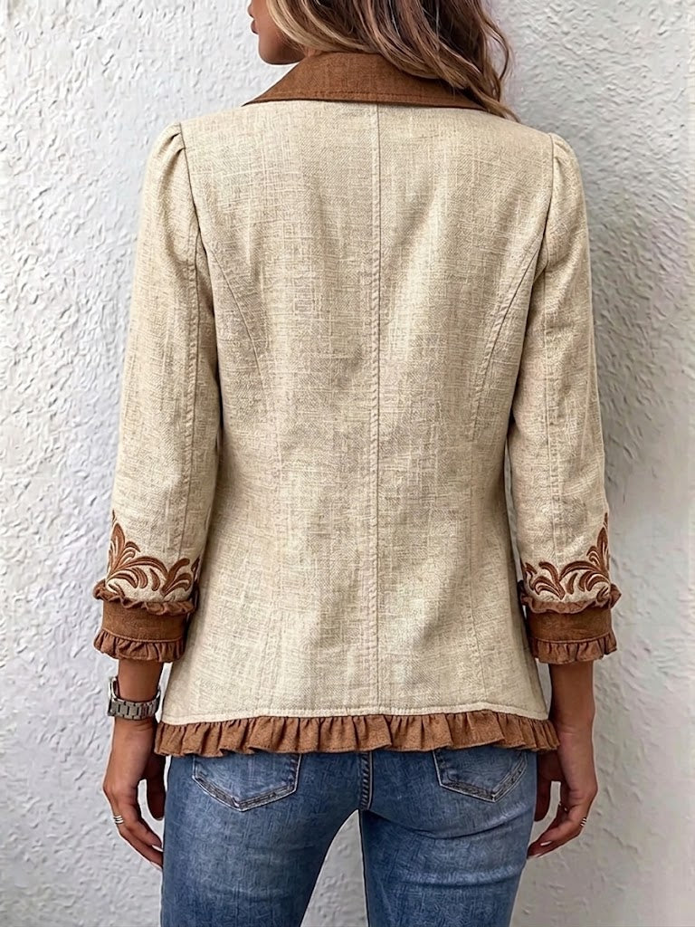 Dawncroft | Vintage Bohemian Floral Ruffled Jacket