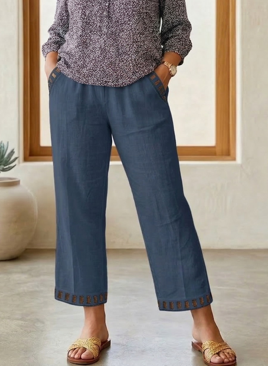 Brooklyn | Contrast Trim Cropped Pants