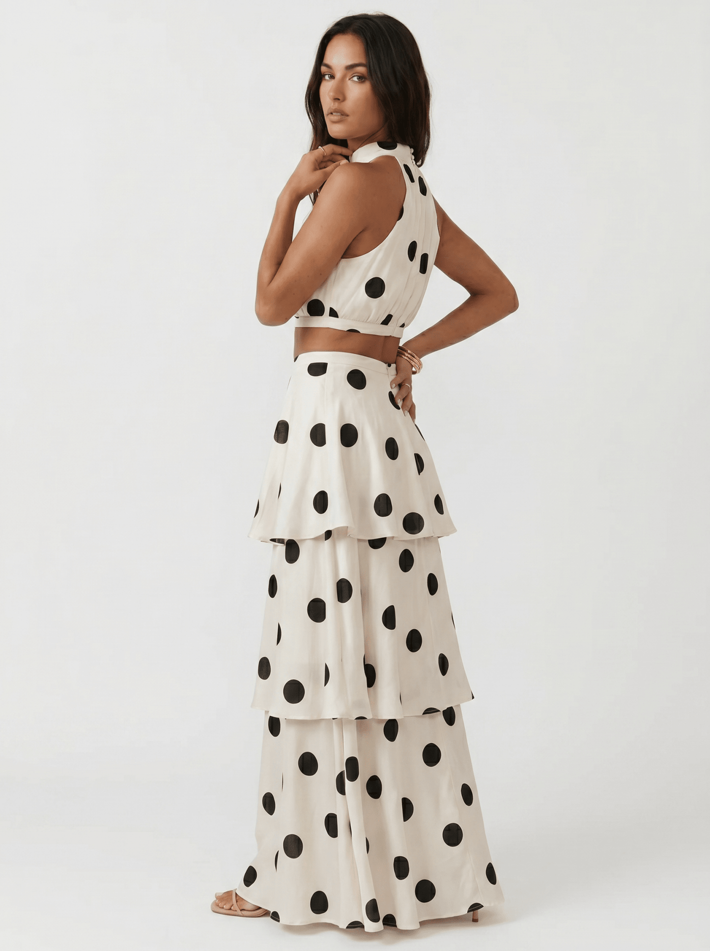 Polka Dot Top & Long Skirt Set