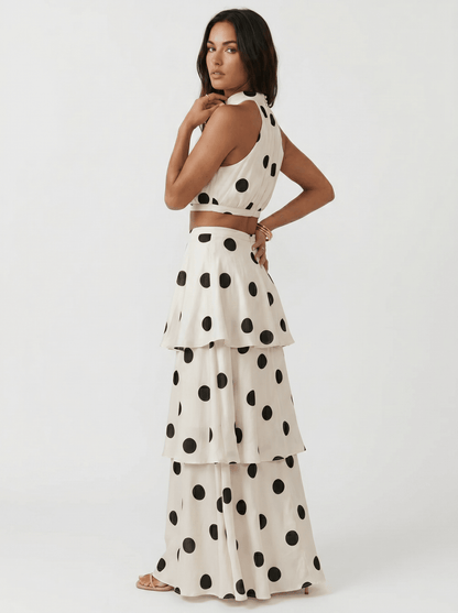 Polka Dot Top & Long Skirt Set
