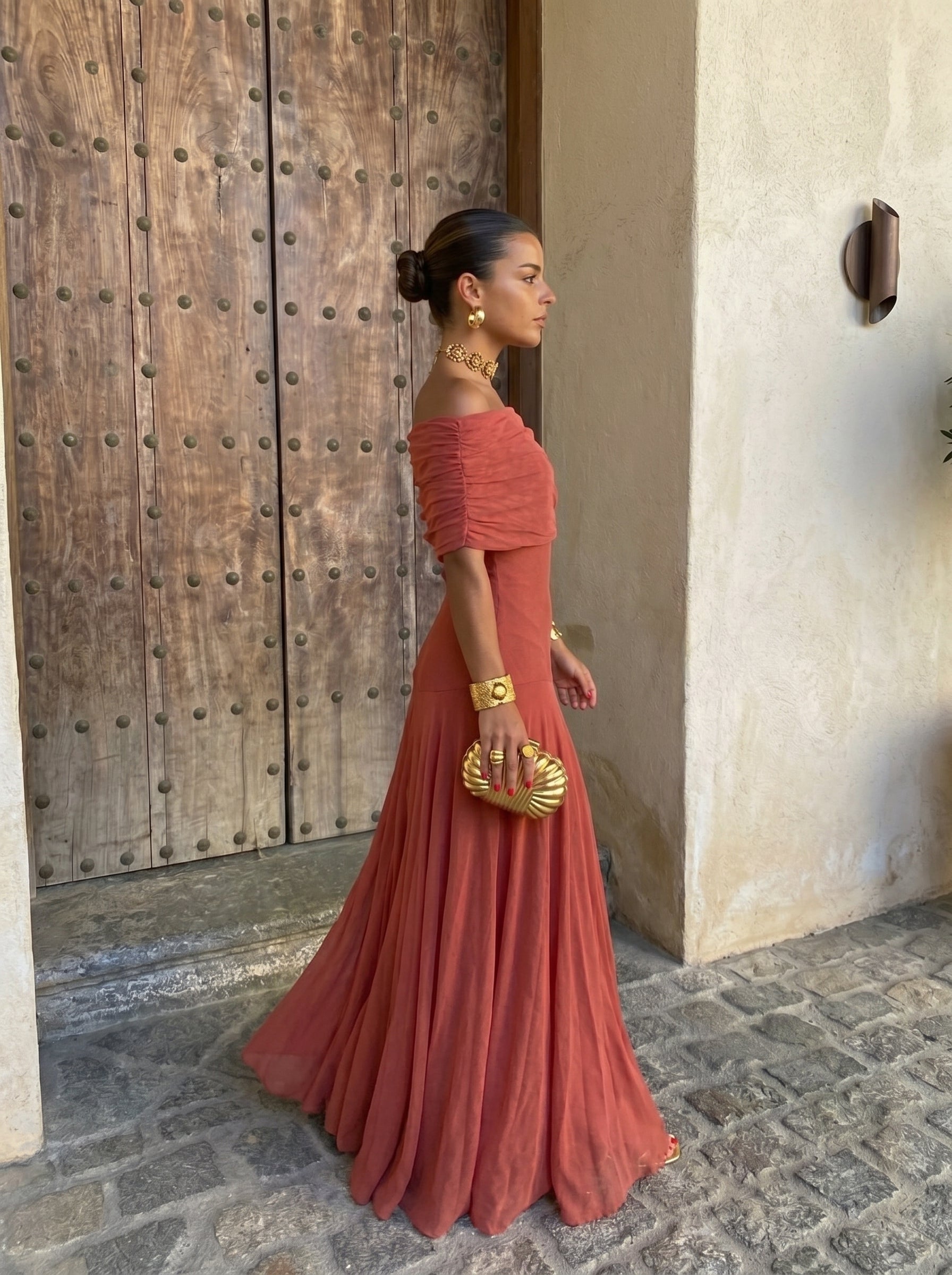 VALENTINA | Elegant Ruched Maxi Dress