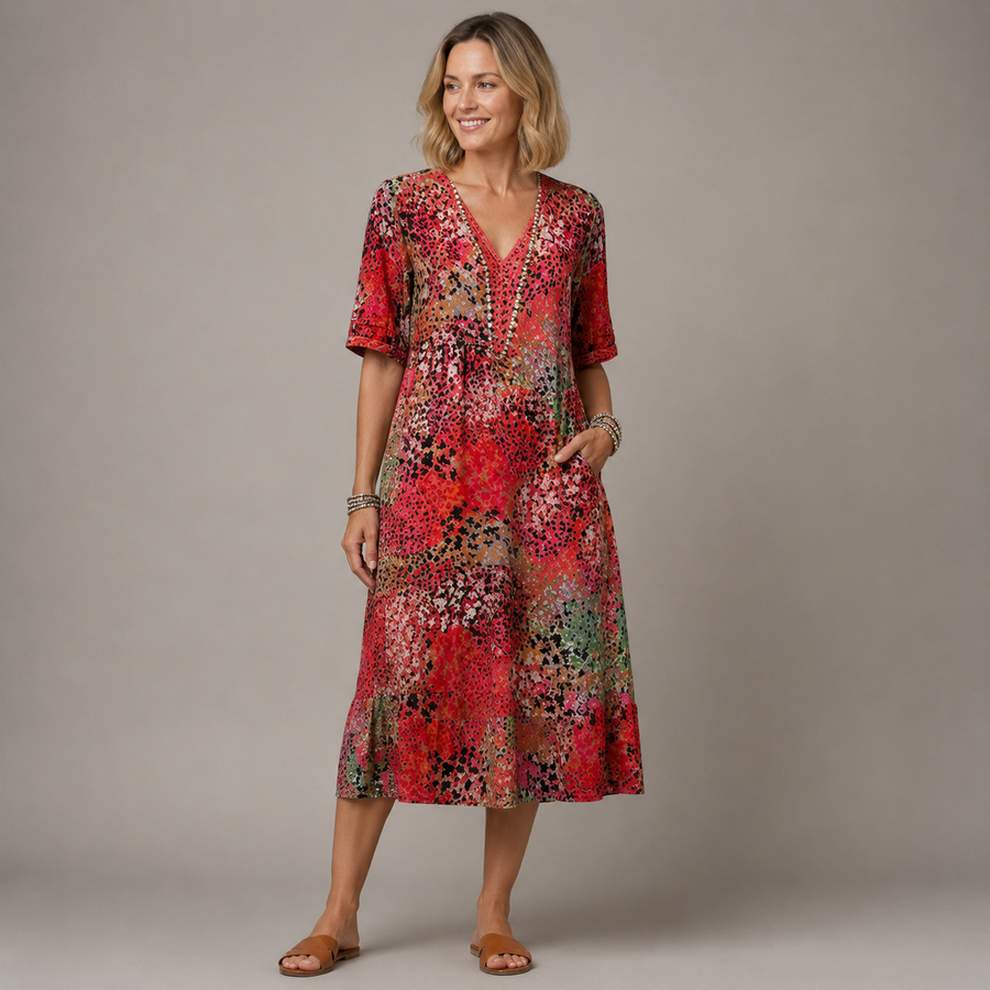 ELARA | Elegant Printed Midi Dress