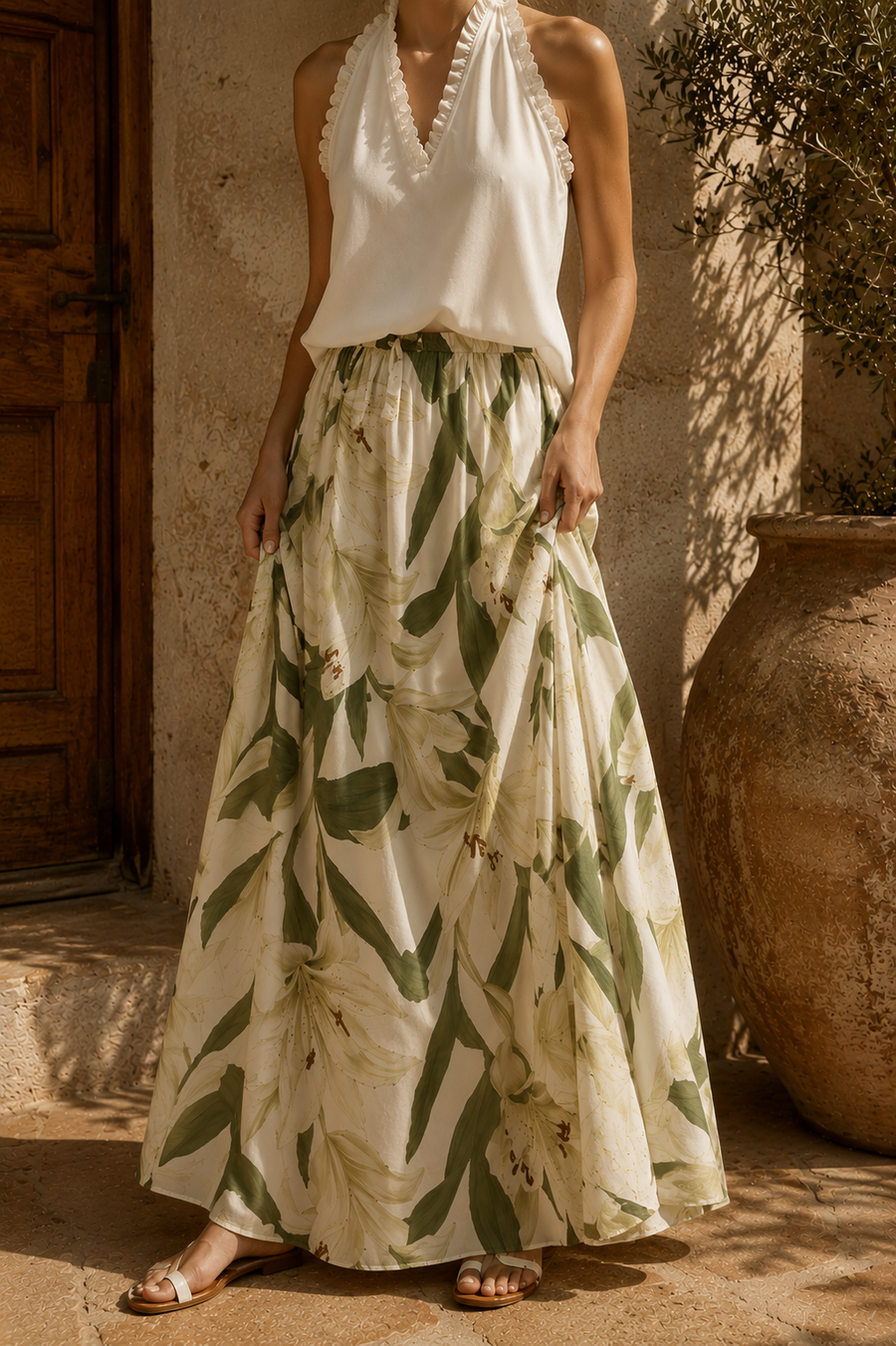 Amalfi | Halter Top & Floral Maxi Skirt Set