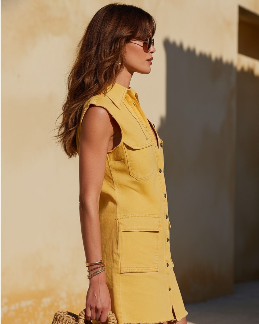 Solstice | Yellow Sleeveless Short Dress