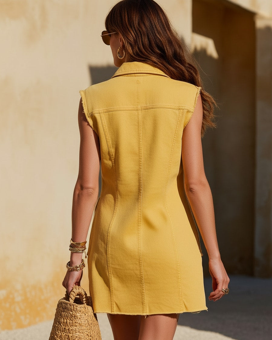 Solstice | Yellow Sleeveless Short Dress