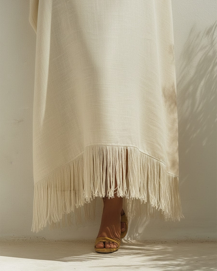 Telma | Bohemian Fringe Maxi Dress
