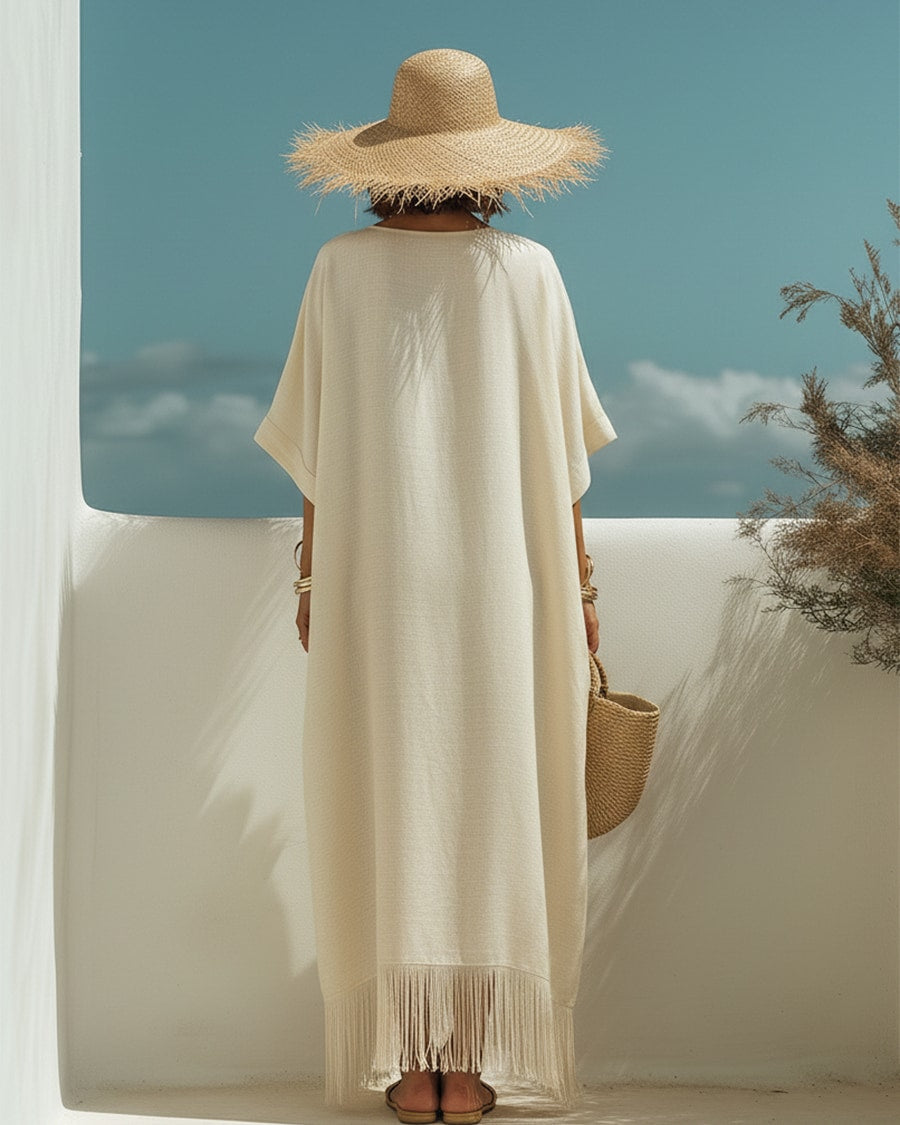 Telma | Bohemian Fringe Maxi Dress