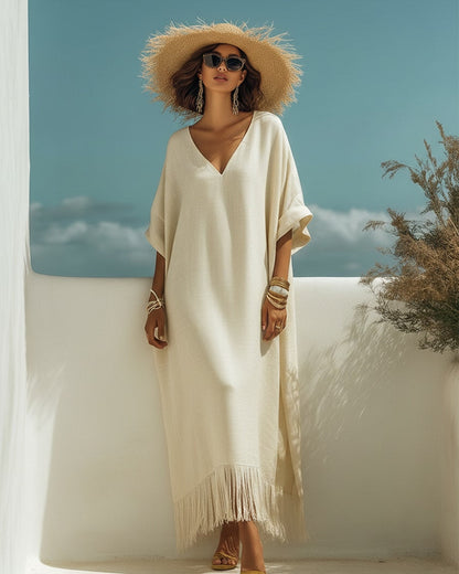 Telma | Bohemian Fringe Maxi Dress