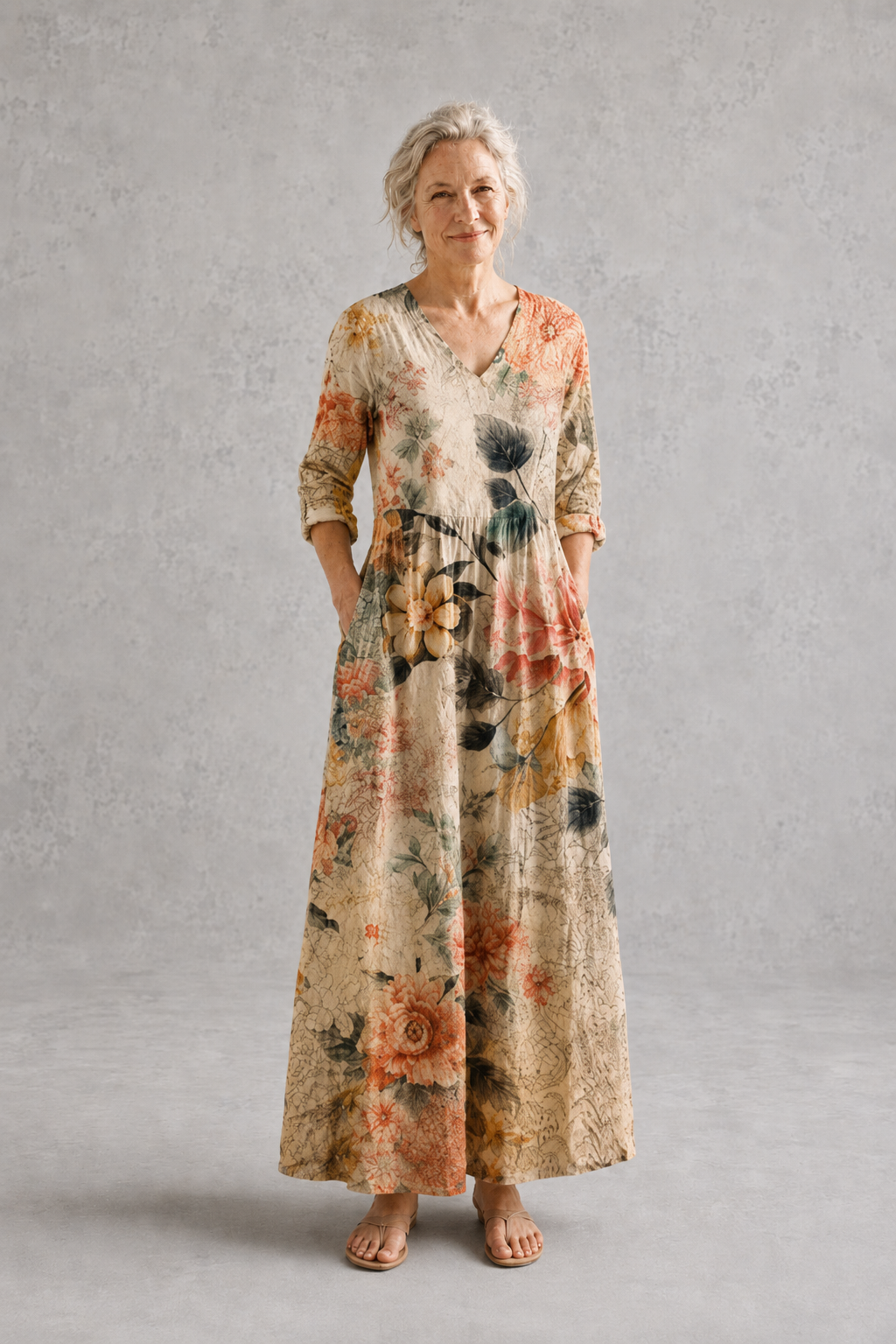 Tiara | Orange Floral Summer Dress