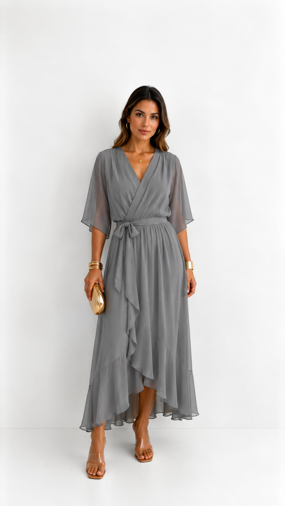 Isabelle | Chiffon Wrap Maxi Dress