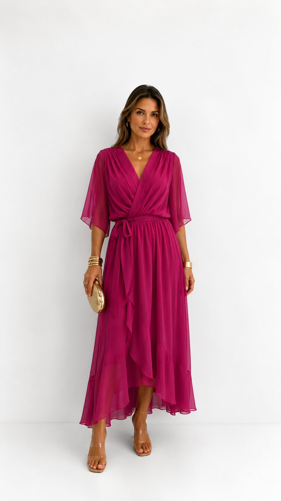 Isabelle | Chiffon Wrap Maxi Dress
