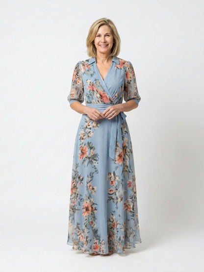 Elowen | Floral V-Neck Maxi Dress - women's dress