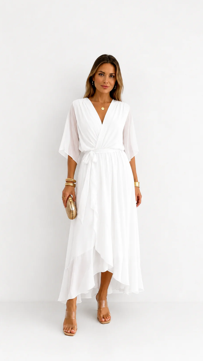 Isabelle | Chiffon Wrap Maxi Dress